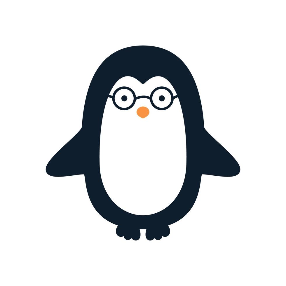 penguin with sunglasses cute cartoon logo vector illustration design