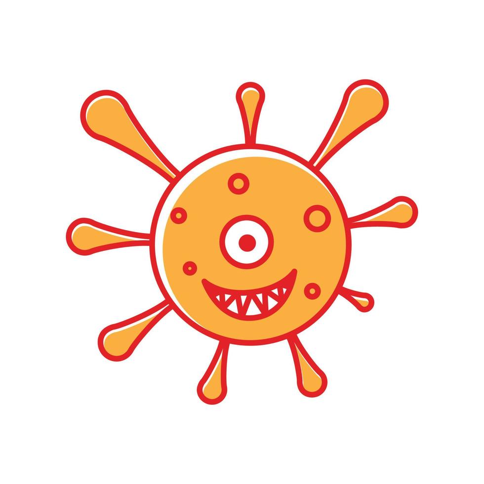 corona virus smile simple logo symbol icon vector graphic design illustration