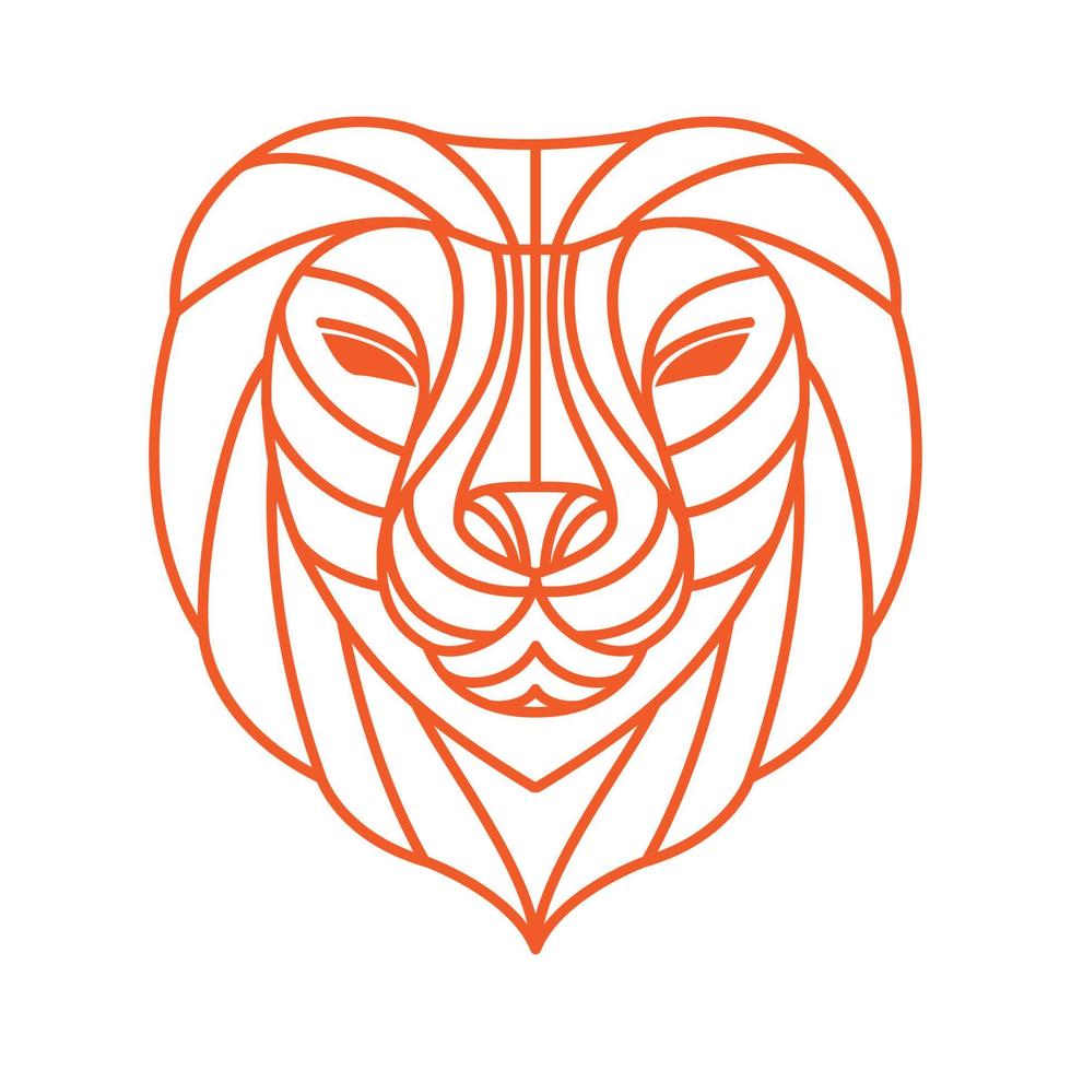 línea polígono cara leona logotipo diseño vector gráfico símbolo icono signo ilustración idea creativa