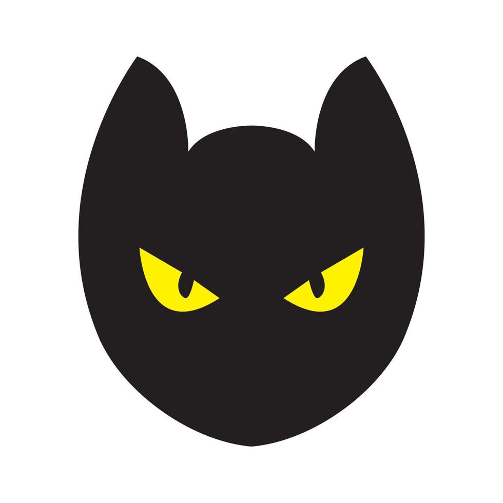 black face cat with yellow eye logo design vector graphic symbol icon sign illustration creative idea