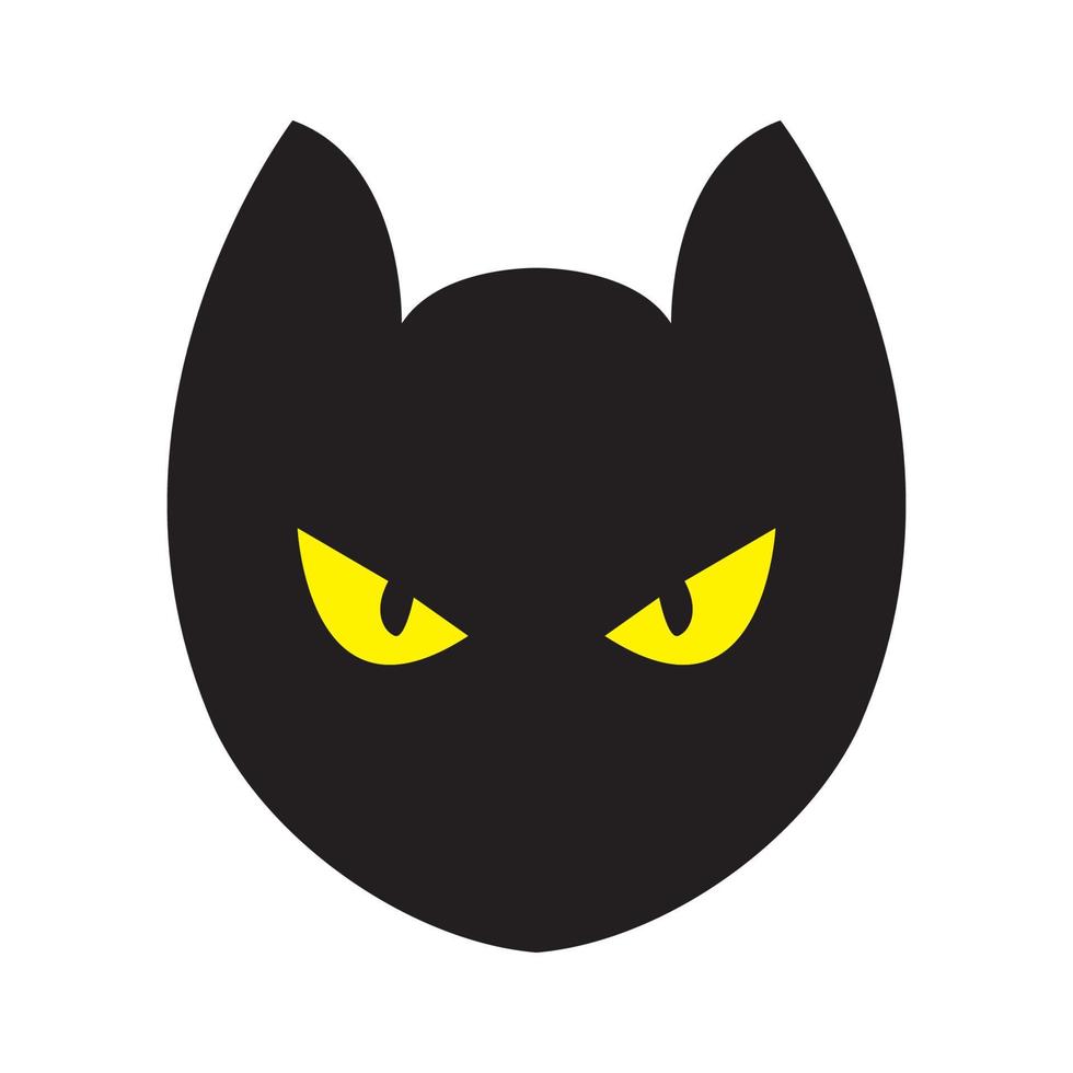 black face cat with yellow eye logo design vector graphic symbol icon sign illustration creative idea