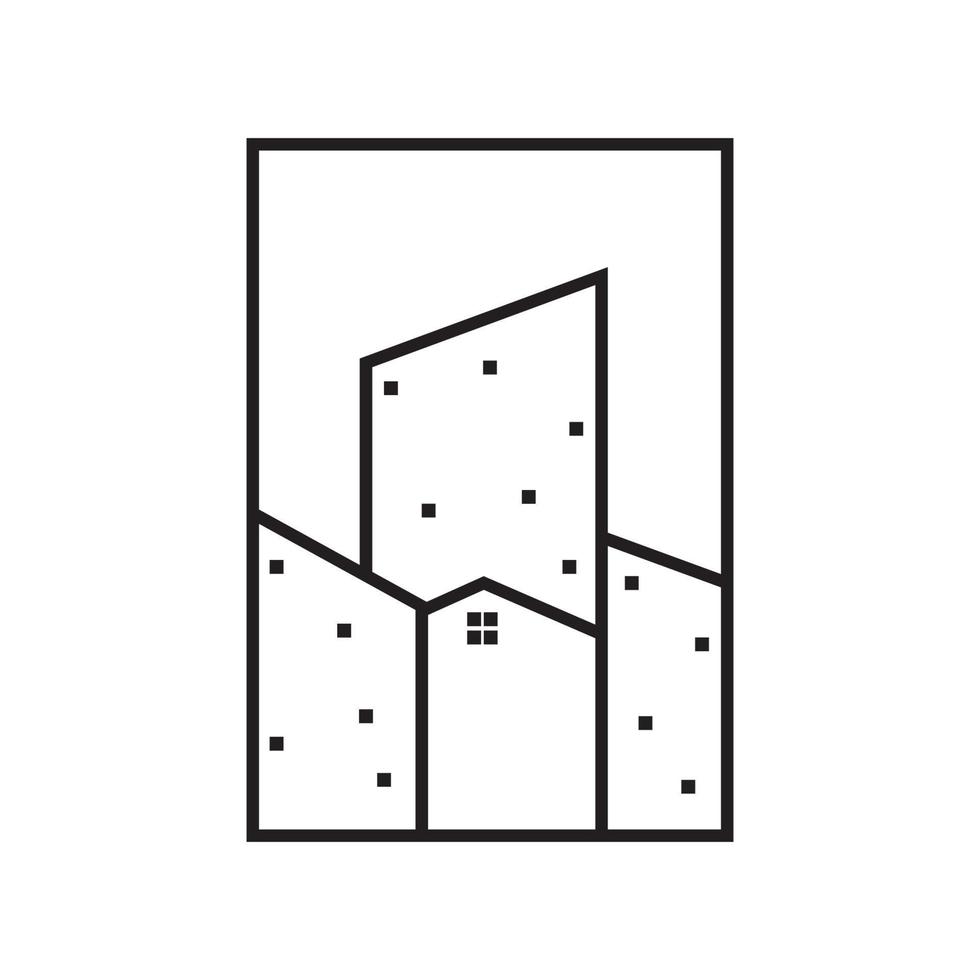 line frame with home building logo design vector graphic symbol icon illustration creative idea