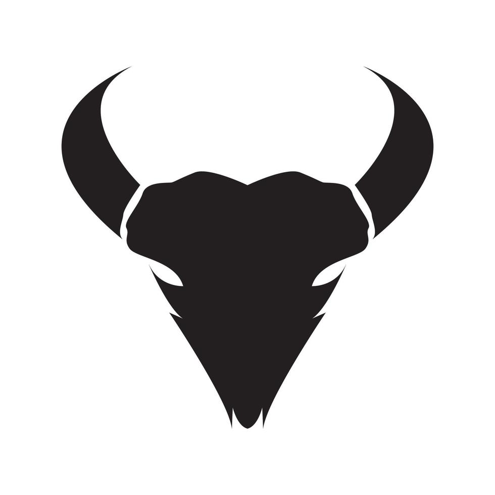 cara negra cráneo vaca diseño de logotipo vector gráfico símbolo icono signo ilustración idea creativa