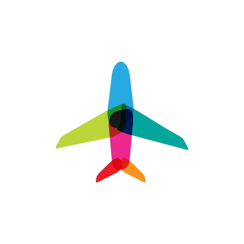 Avión abstracto color logo icono vector ilustración diseño