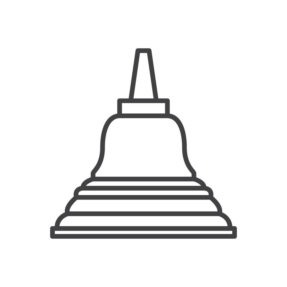 línea simple templo tradicional logotipo símbolo icono vector gráfico diseño ilustración