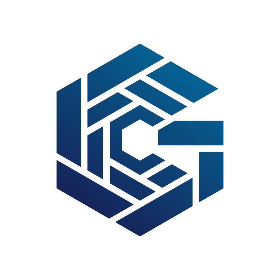 letter GC hexagonal modern logo symbol icon vector graphic design