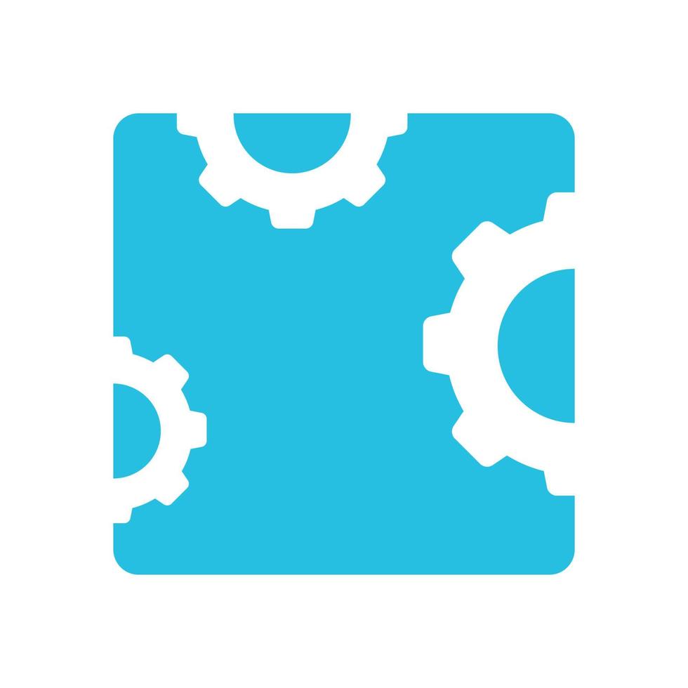 forma cuadrada plana con diseño de logotipo de servicio de engranajes símbolo gráfico vectorial icono signo ilustración idea creativa vector
