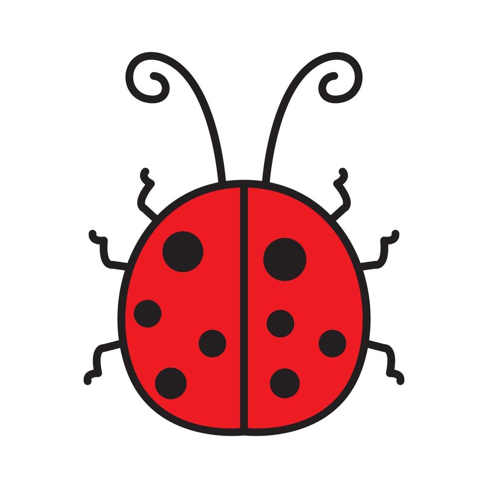 cute red black ladybug mascot logo symbol icon vector graphic design illustration idea creative