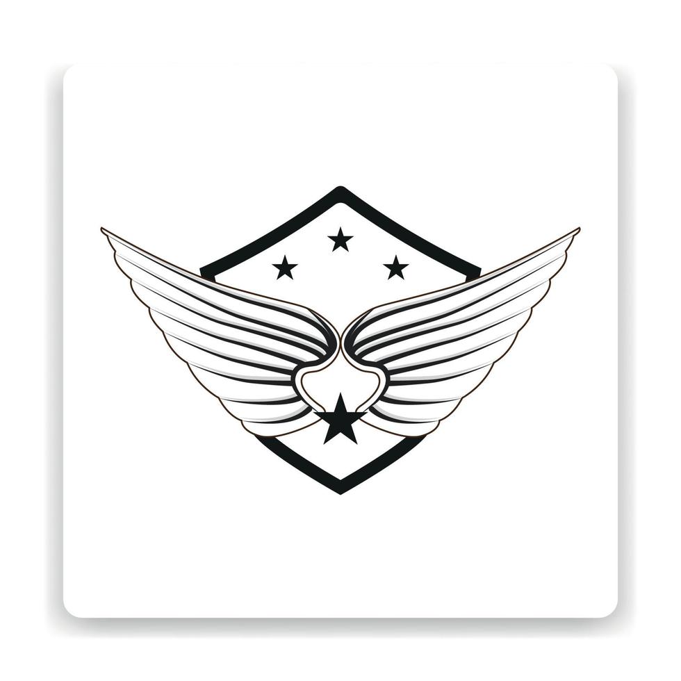 logo black white symbol wings vector