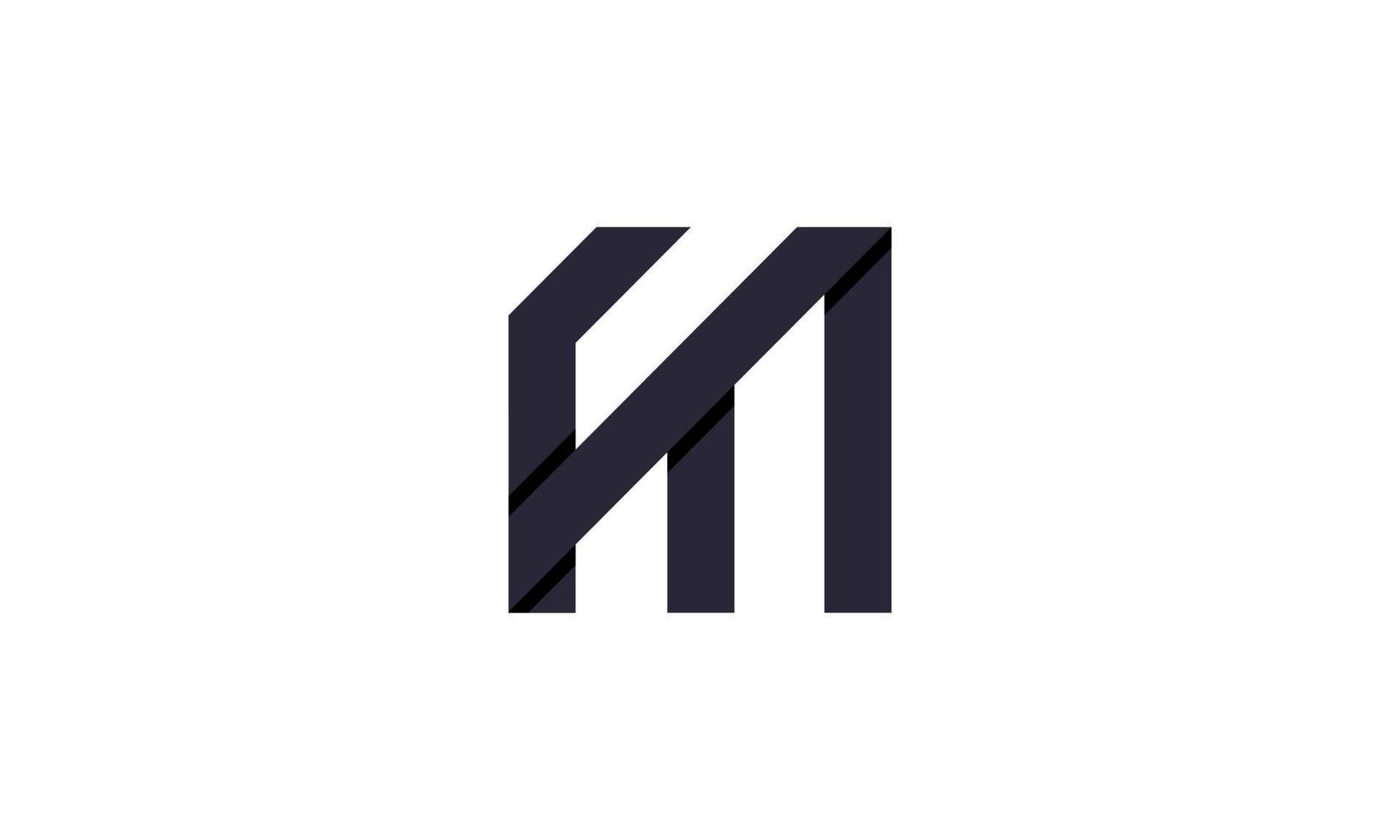 letra creativa m logotipo de color blanco negro empresa de negocios moderna vector