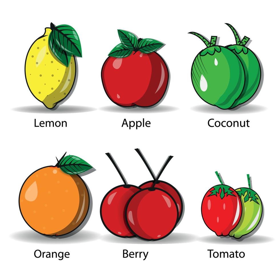 diseño plano de frutas vector