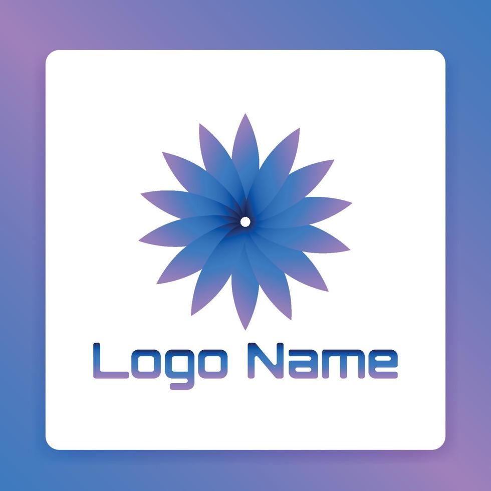 gradient color lotus flower logo vector