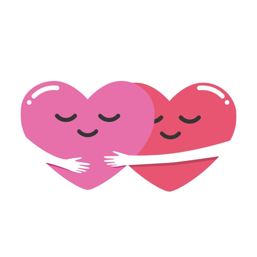 Free Love icon Couple of heart hug each other valentine days Editable vector