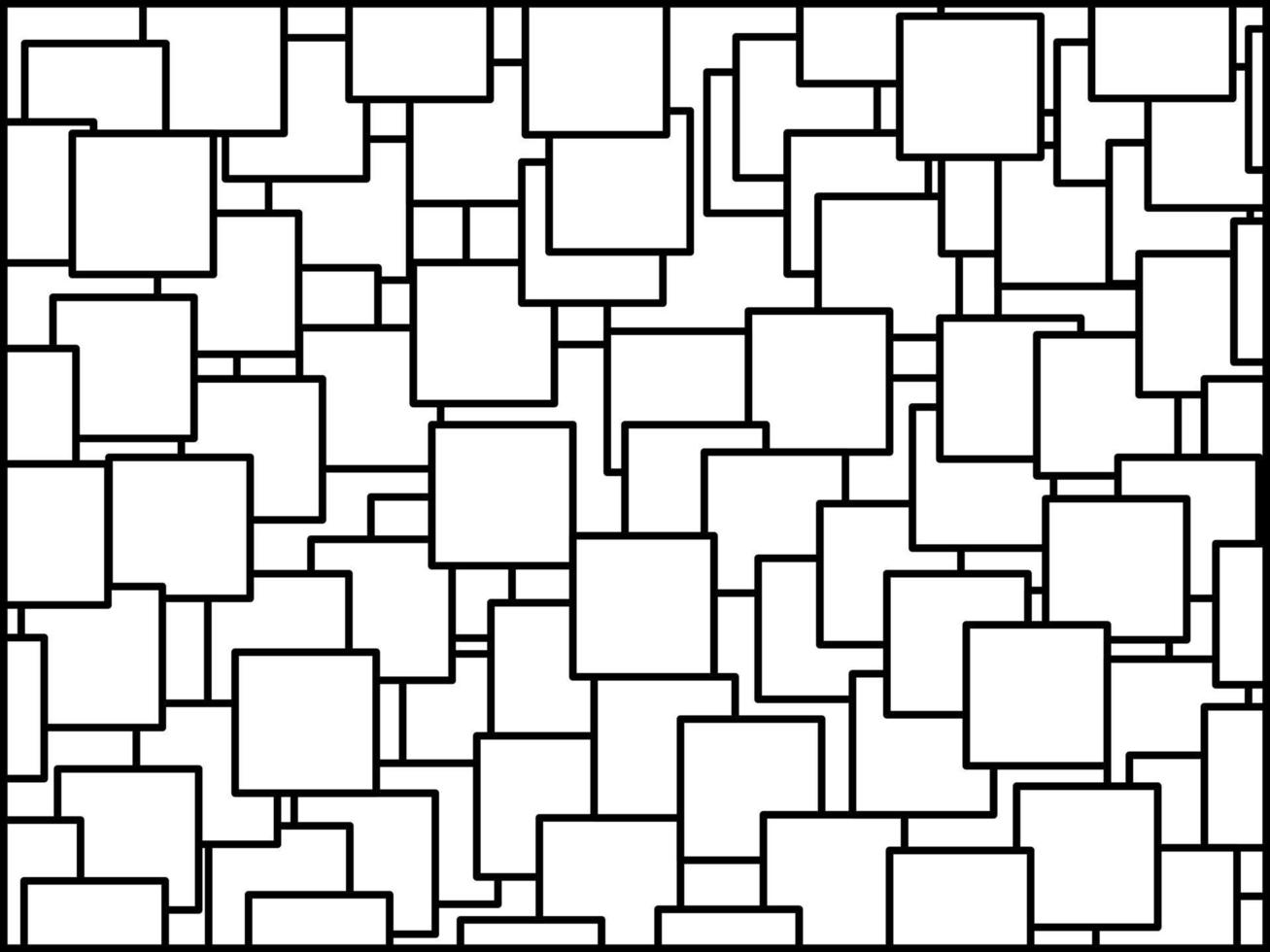 vector seamless rounded rectangle pattern. endless texture black and