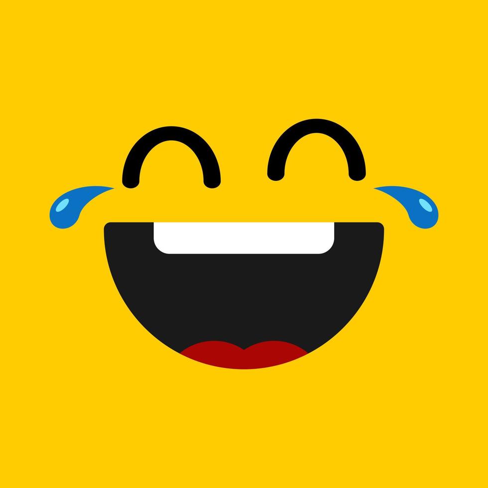 Smile icon. Face Smiling logo on yellow background. vector