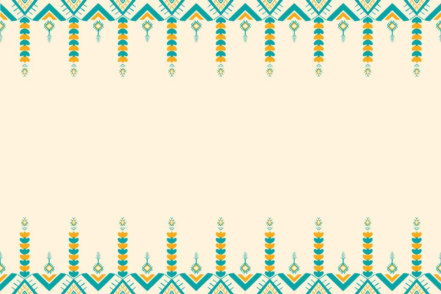 verde azulado amarillo y verde sobre marfil. patrón geométrico étnico oriental diseño tradicional para fondo, alfombra, papel pintado, ropa, envoltura, batik, tela, estilo de bordado de ilustración vectorial vector