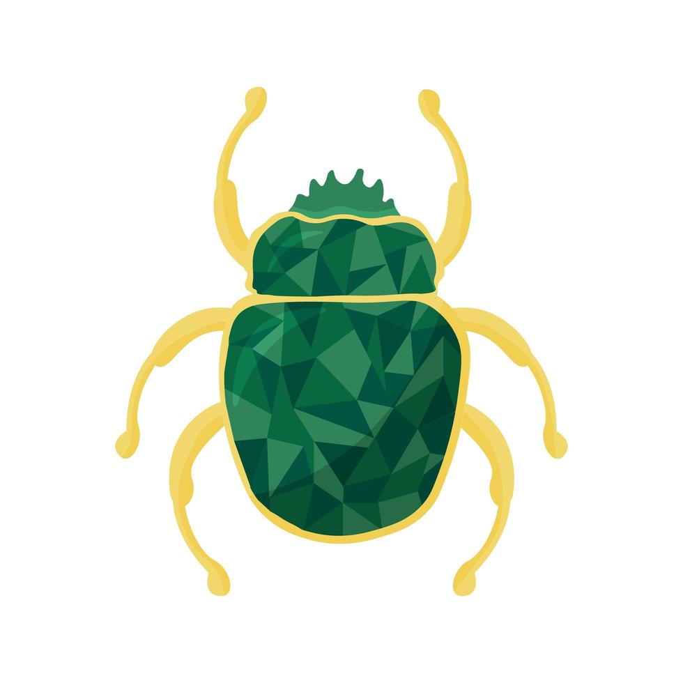 Green beetle. Scarab beetle vector