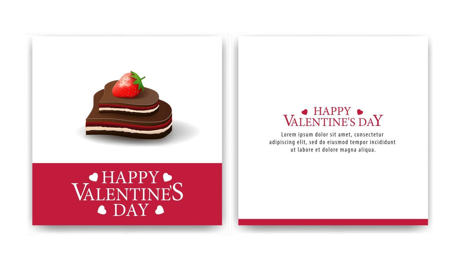 Valentine's day greeting white card with chocolate candy with strawberries vector