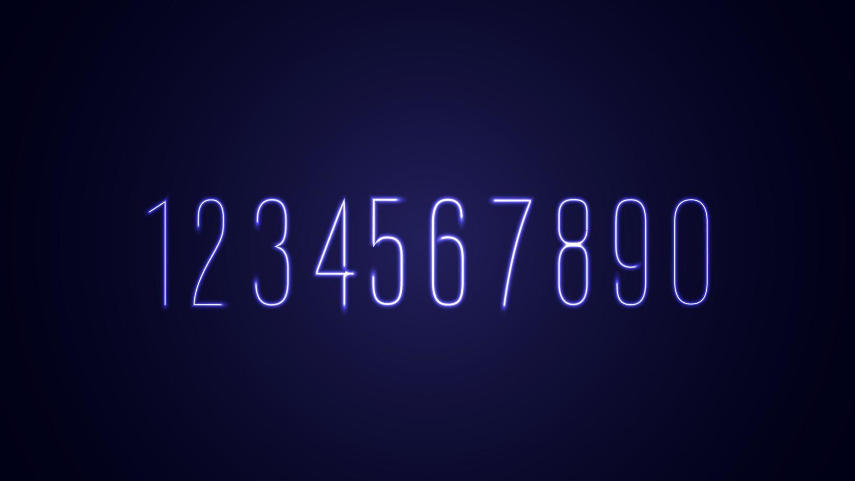 Blue neon numbers for your arts vector