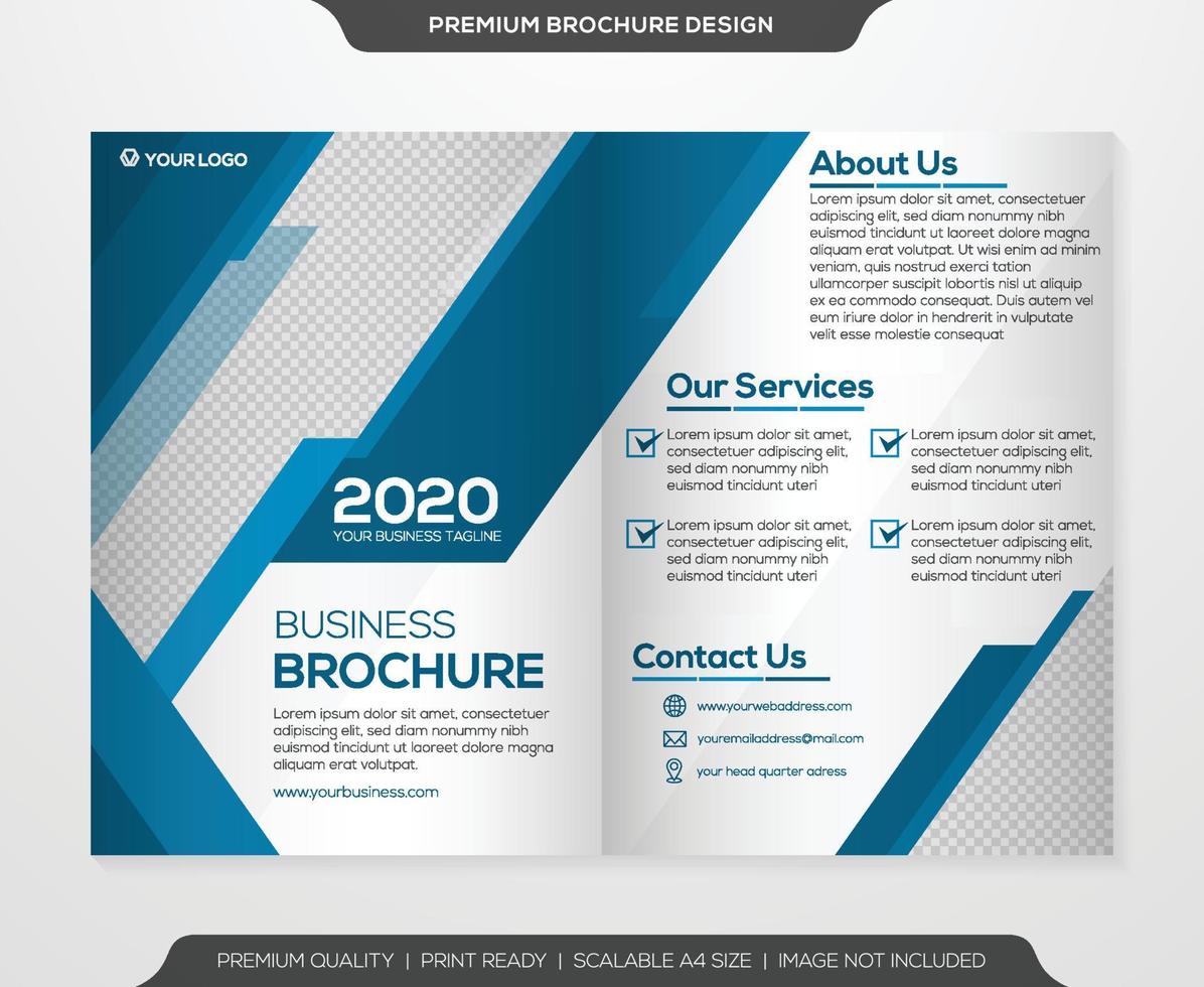 business brochure template with clean style and modern layout use for business flyer and presentation vector
