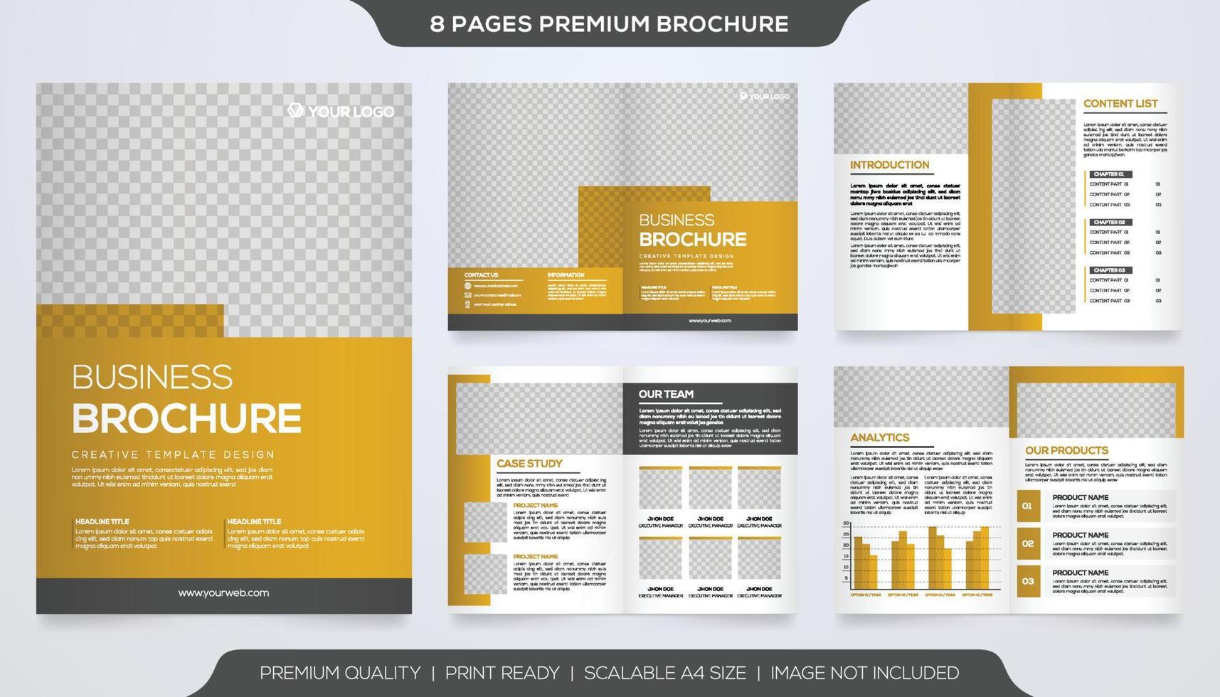 minimalist bifold business proposal template with modern concept and abstract style use for business profile and catalog vector