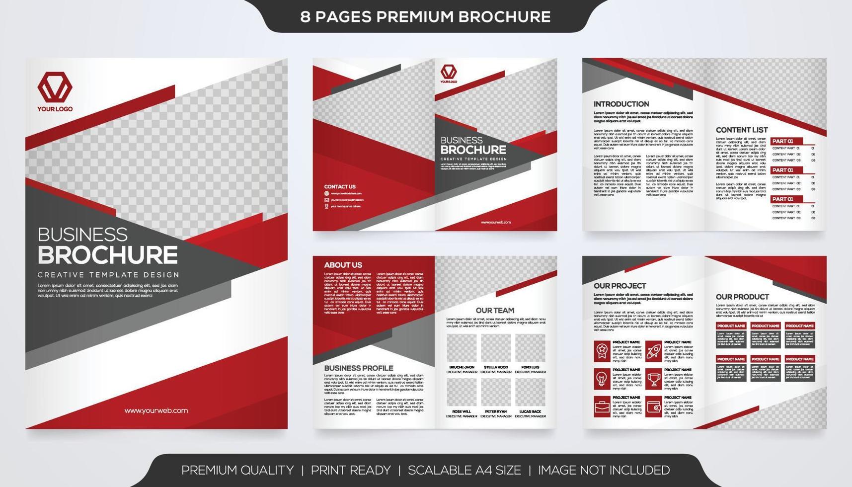 minimalist bifold business proposal template with modern concept and abstract style use for business profile and catalog vector