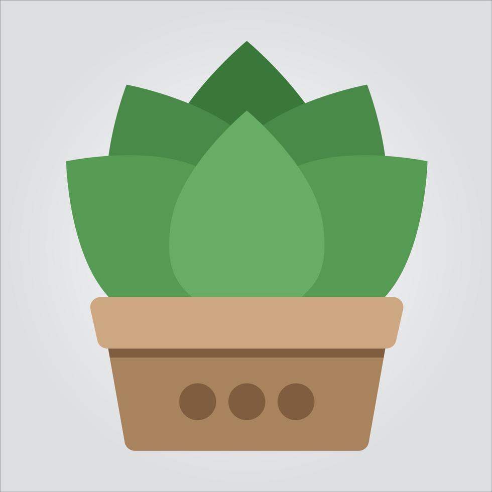 Isolated Color Plants in Pot Scalable Vector Graphics