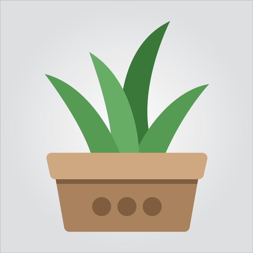 Isolated Color Plants in Pot Scalable Vector Graphics