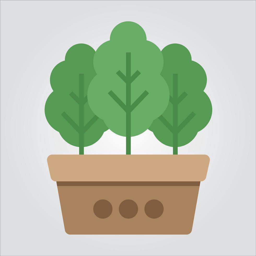 Isolated Color Plants in Pot Scalable Vector Graphics