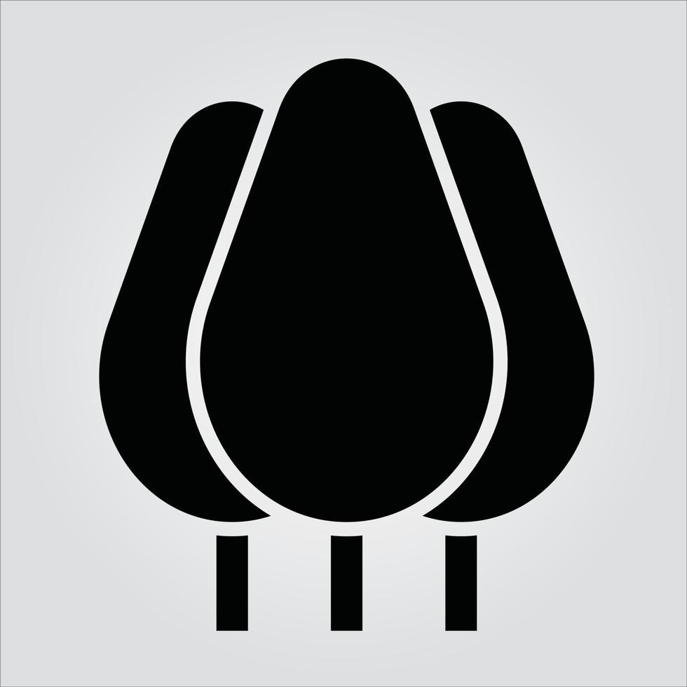 Isolated Glyph Tree Icons Scalable Vector Graphic