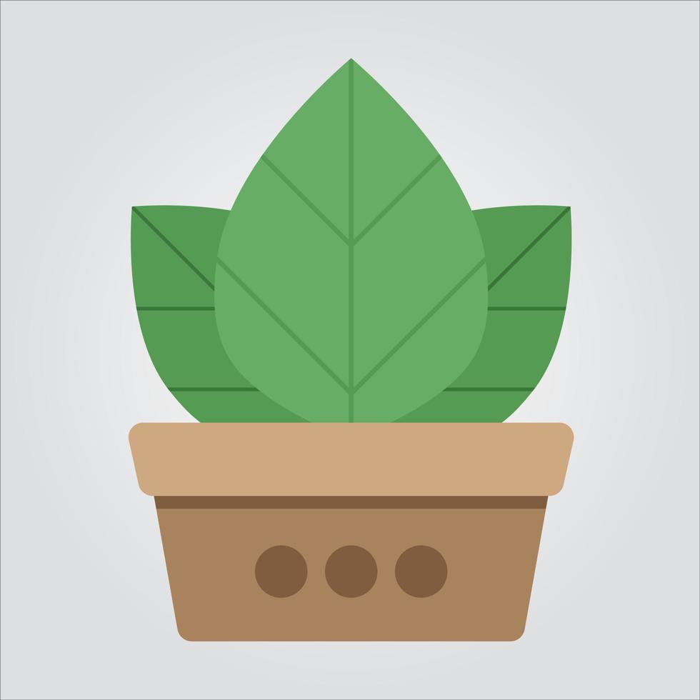 Isolated Color Plants in Pot Scalable Vector Graphics