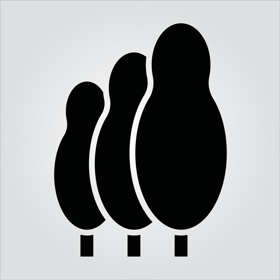Isolated Glyph Tree Icons Scalable Vector Graphic