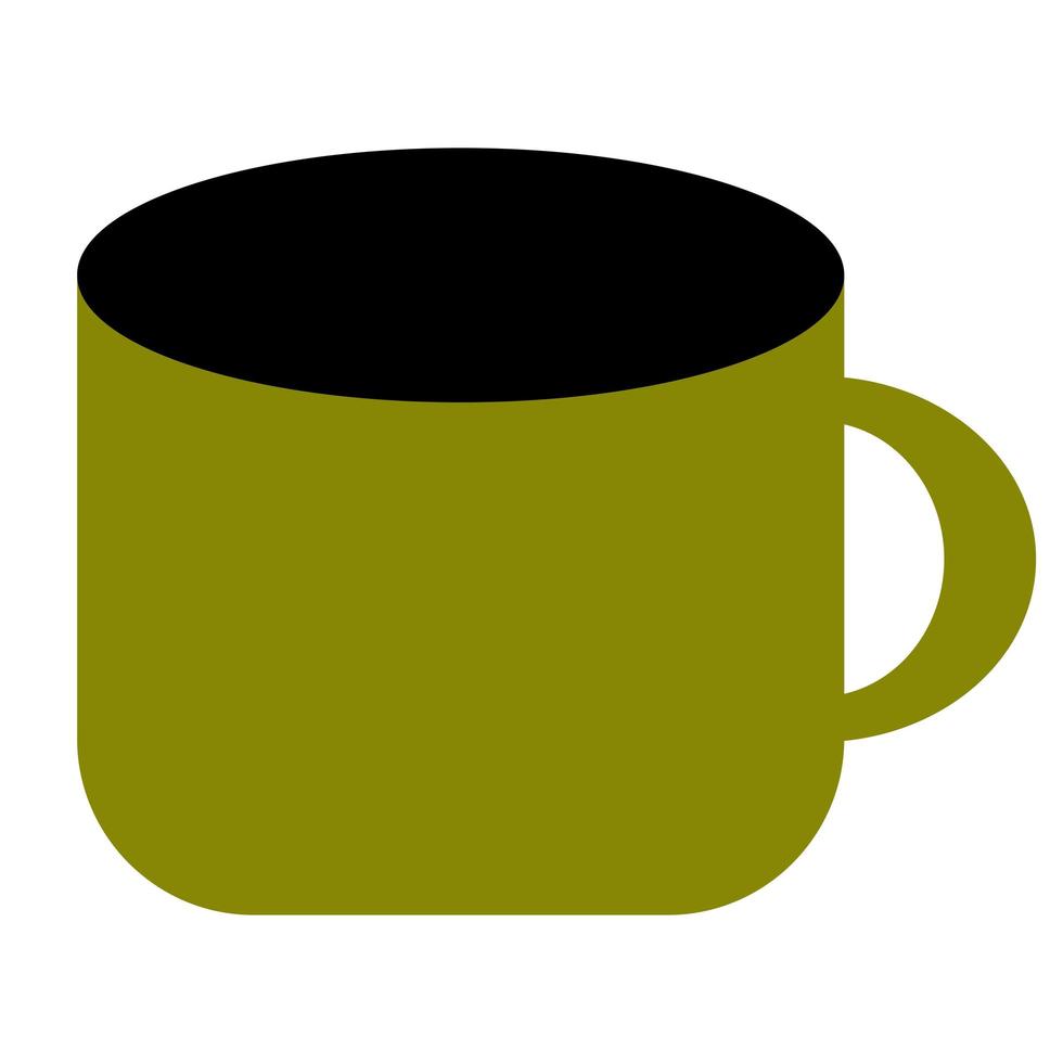 Vector cup in cartoon hand drawn flat style.