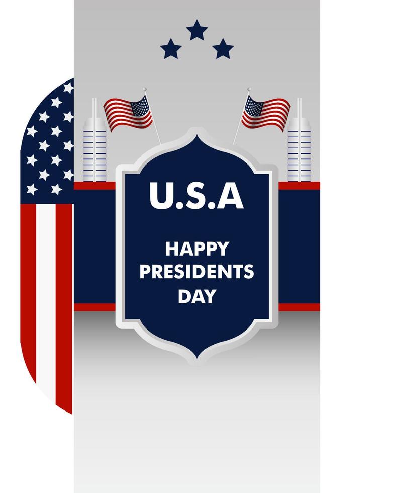 President's Day Background Design.  It is suitable for posters, banners, invitations, advertising. Vector illustration.