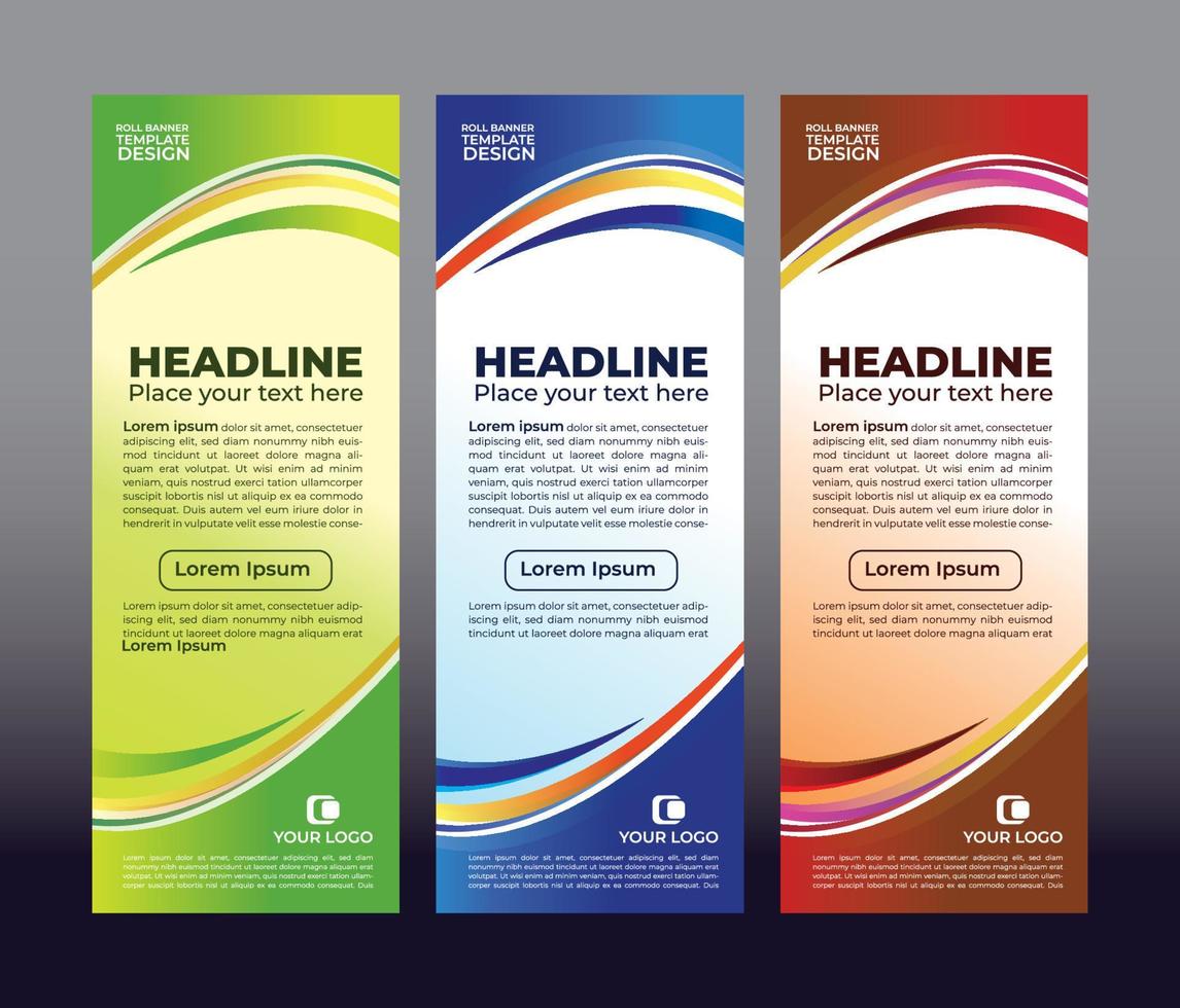 vertical banner template design vector