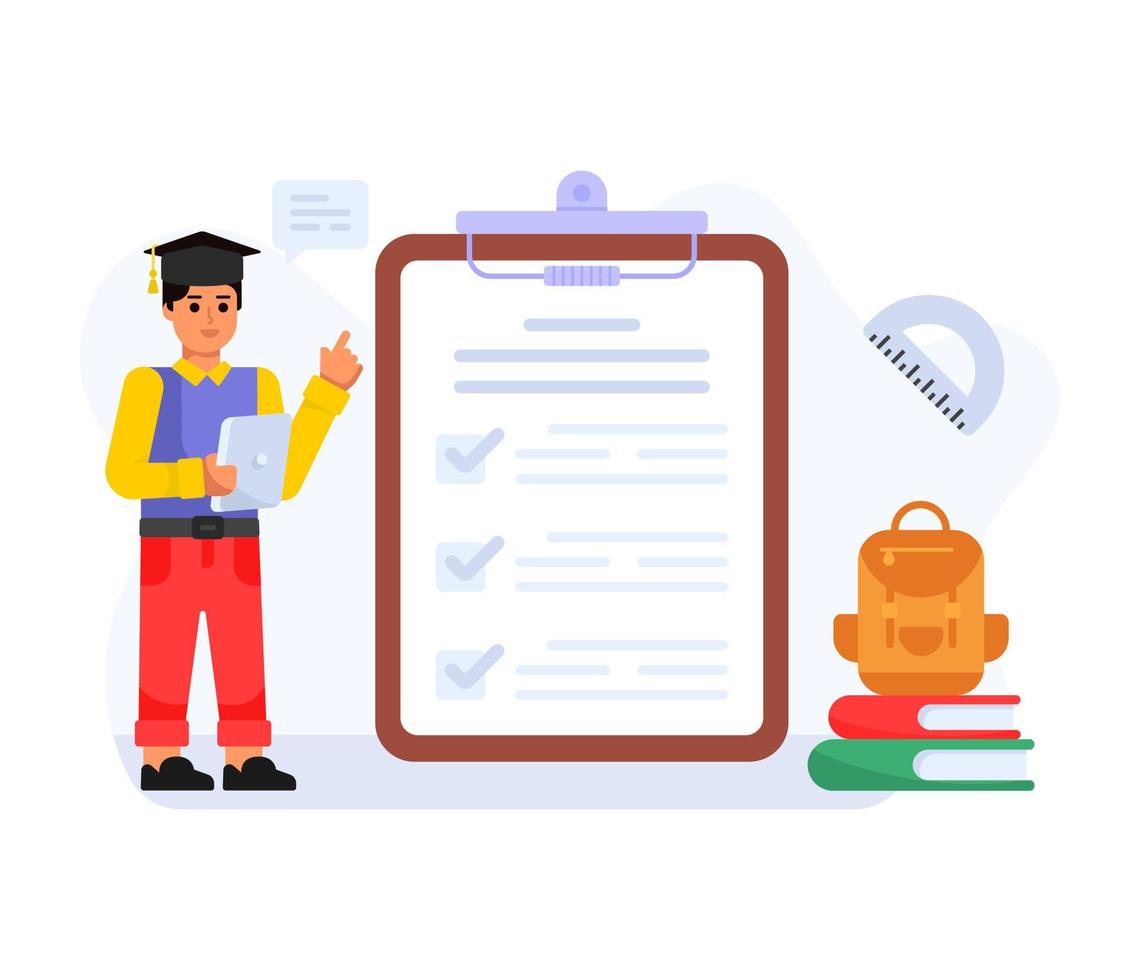 A flat icon denoting exam preparation design vector