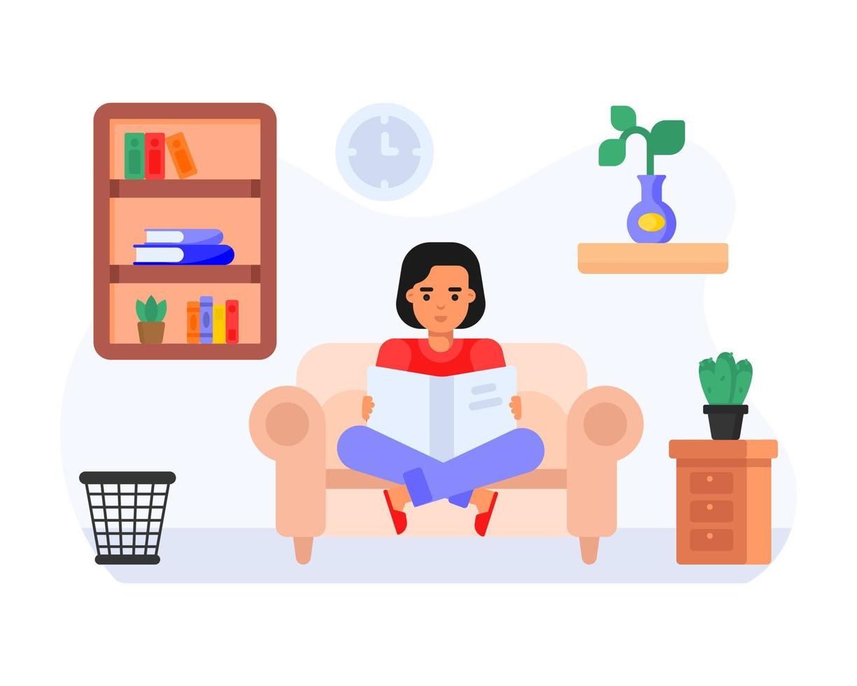 A student doing work, flat icon design vector