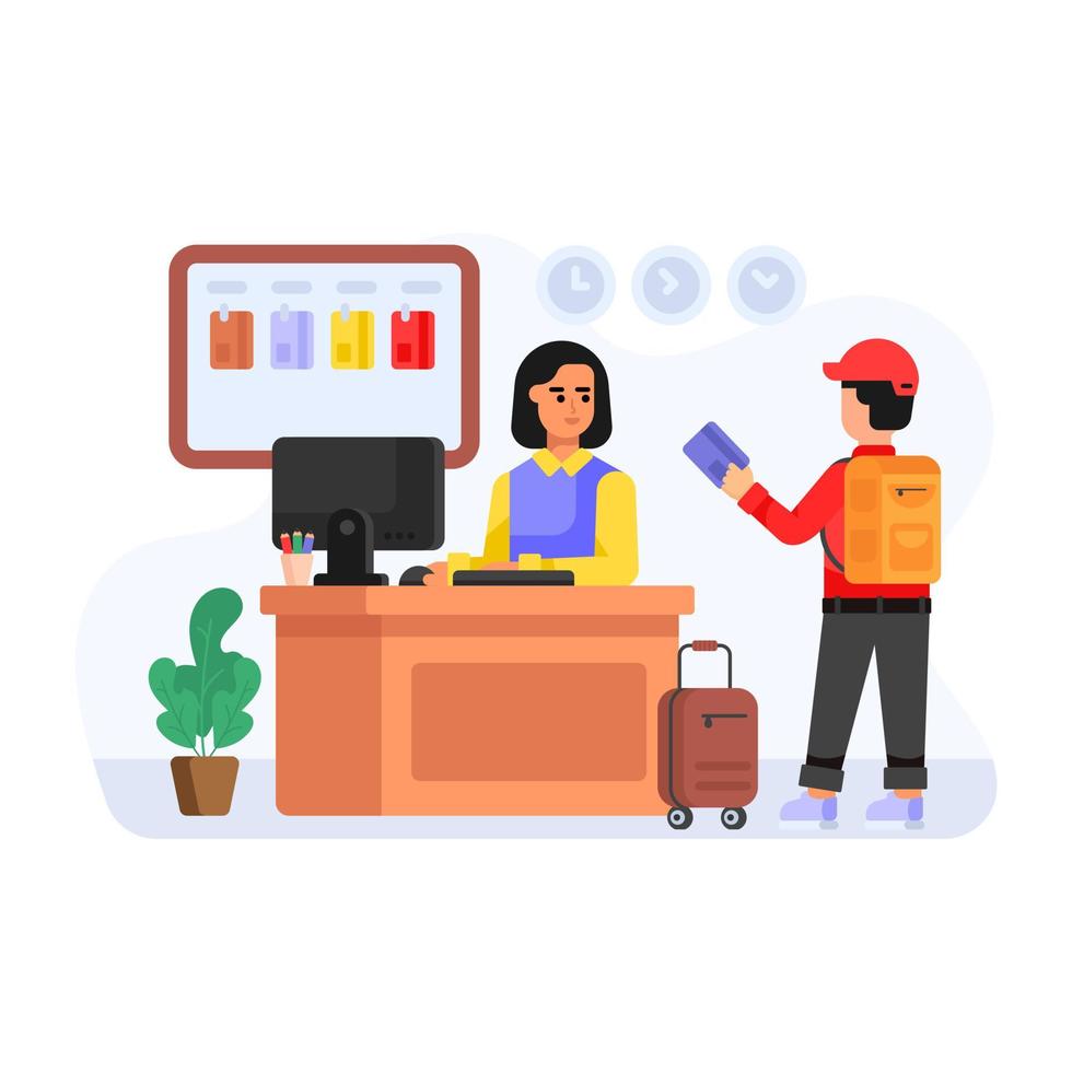 Travel agent flat illustration is up for premium use vector