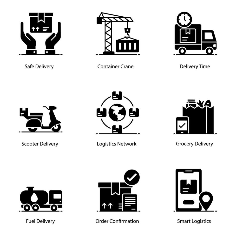 Cargo Services Flat Icons Pack vector