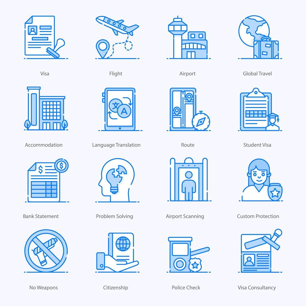 Visa Services In Modern Flat Style vector