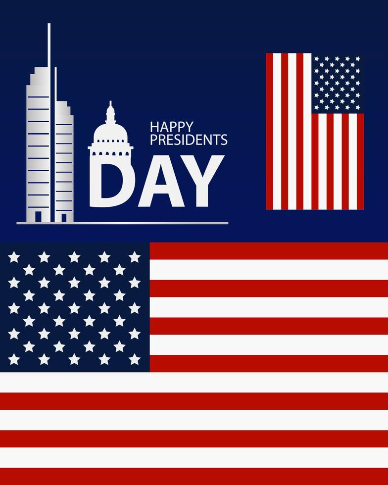 President's Day Background Design.  It is suitable for posters, banners, invitations, advertising. vector