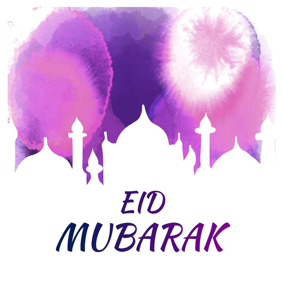 ilustración vectorial de la fiesta tradicional musulmana eid al fitr. Eid Mubarak. usable como fondo o tarjetas de felicitación en color violeta vector