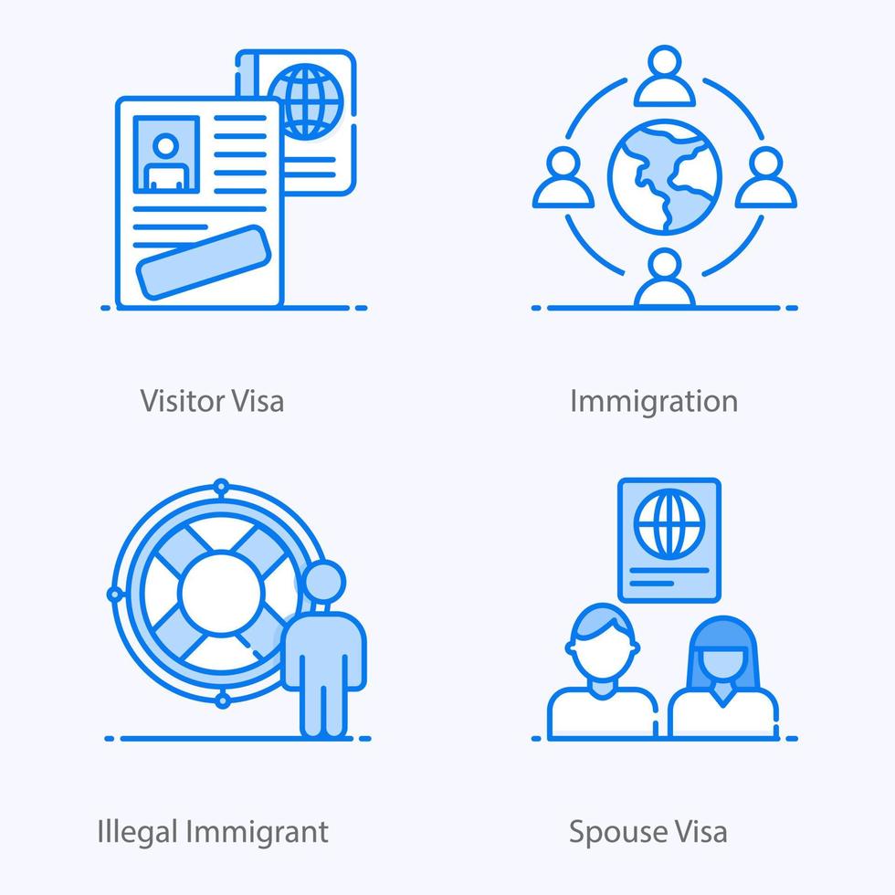 inmigración en estilo plano moderno vector