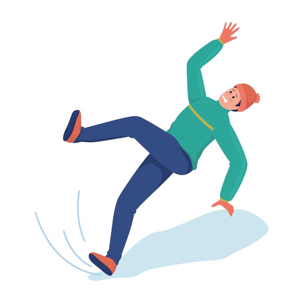 Falling man semi flat color vector character