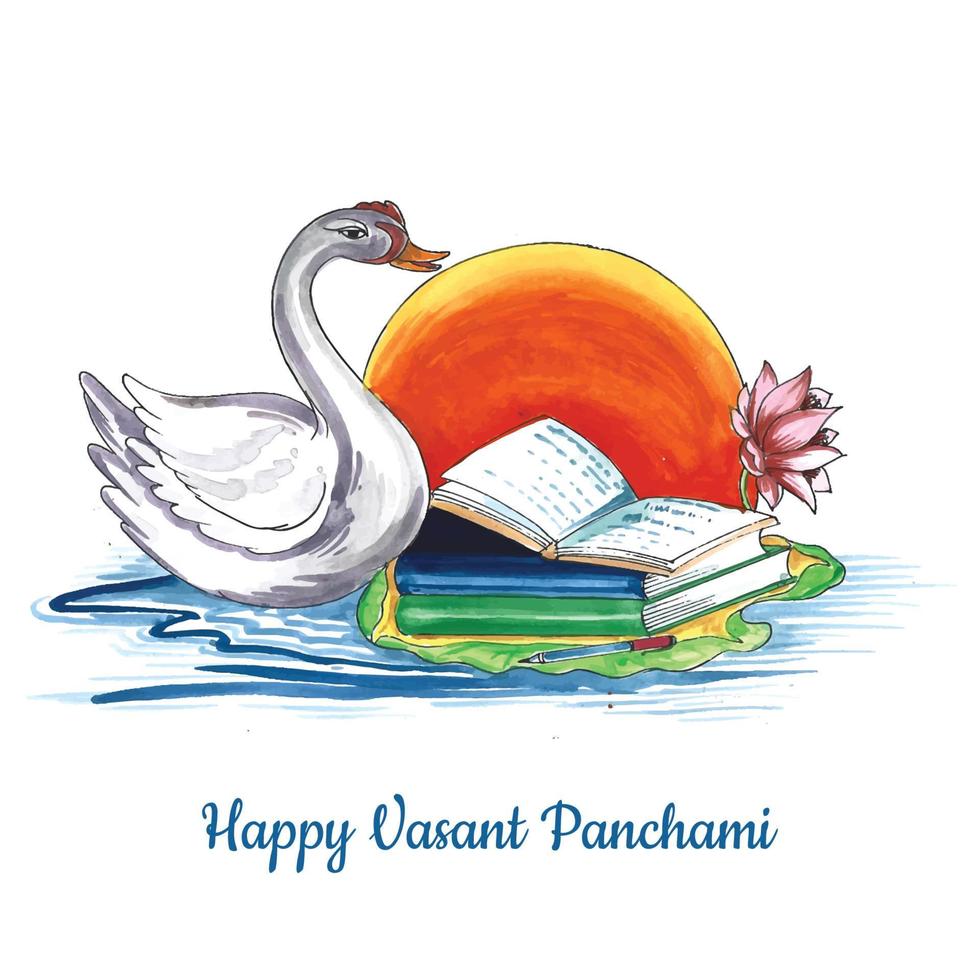 Happy vasant panchami celebration card background vector