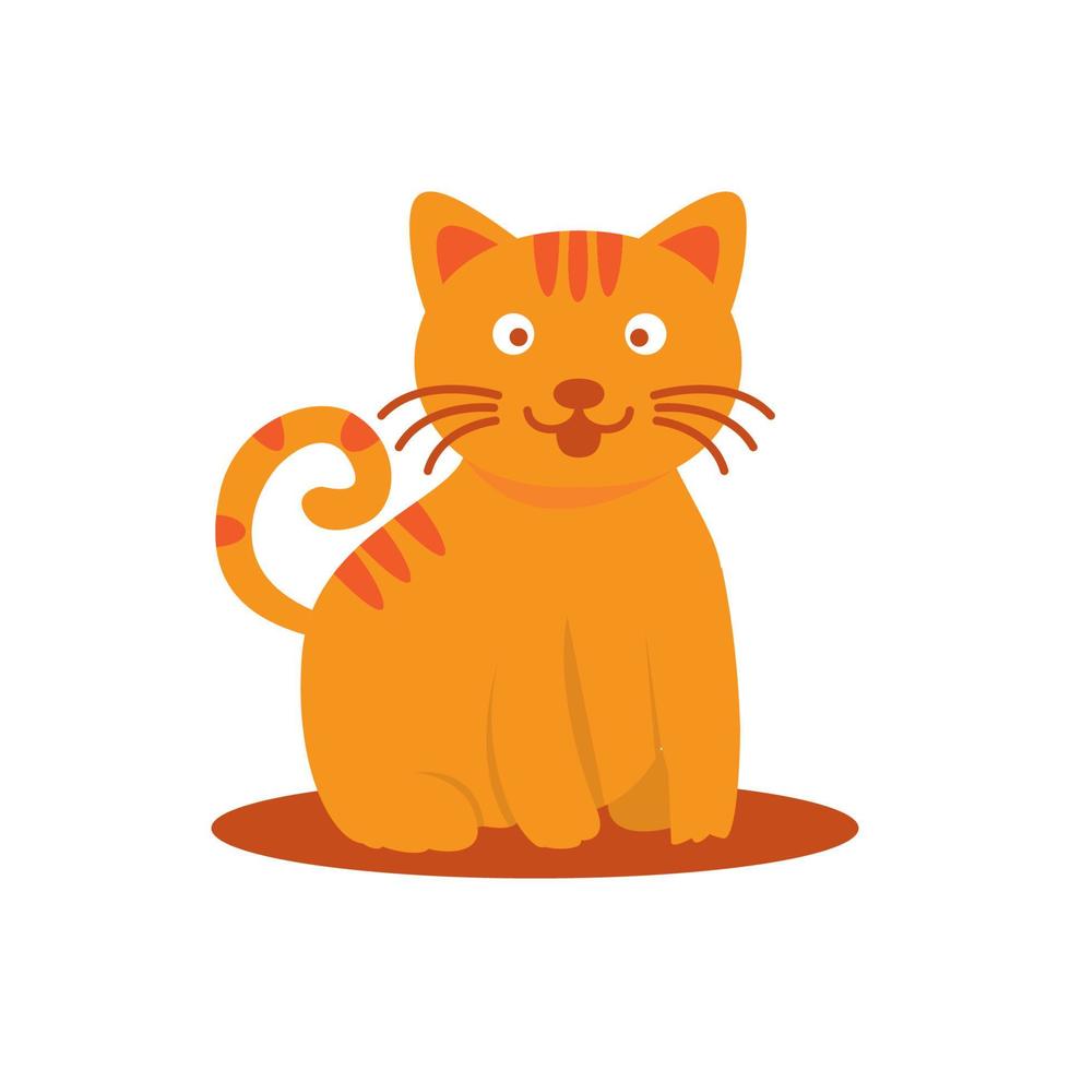 cat or kitty or kitten or puss  pet happy cute cartoon logo icon vector illustration