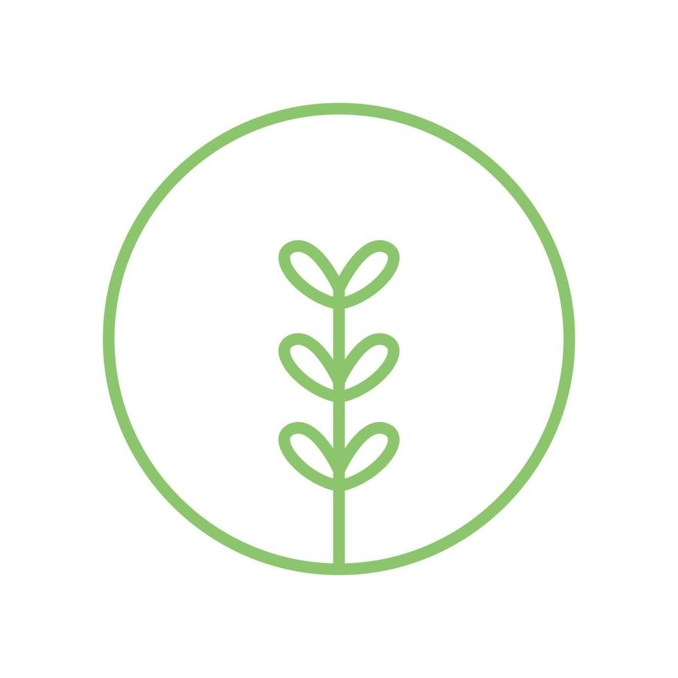 circle line green plant leaf simple gardening logo symbol icon vector graphic design illustration