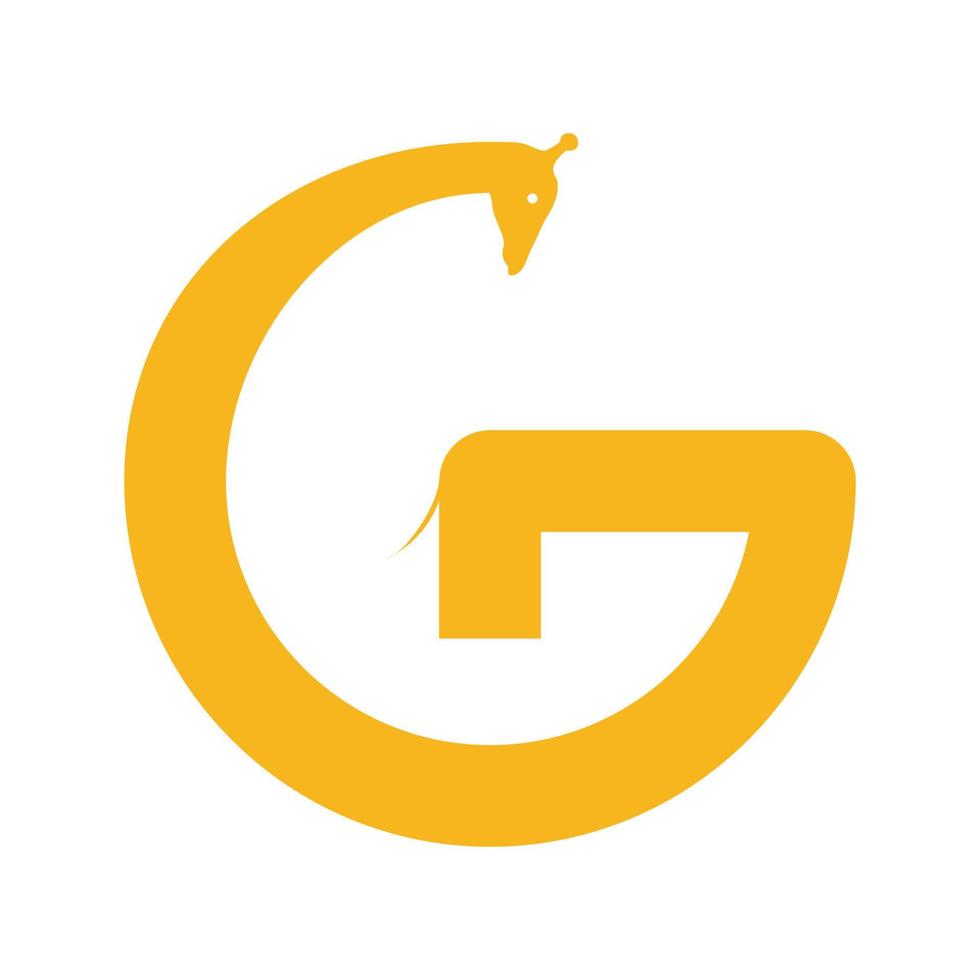 letter G with giraffe shape logo design vector graphic symbol icon sign illustration creative idea