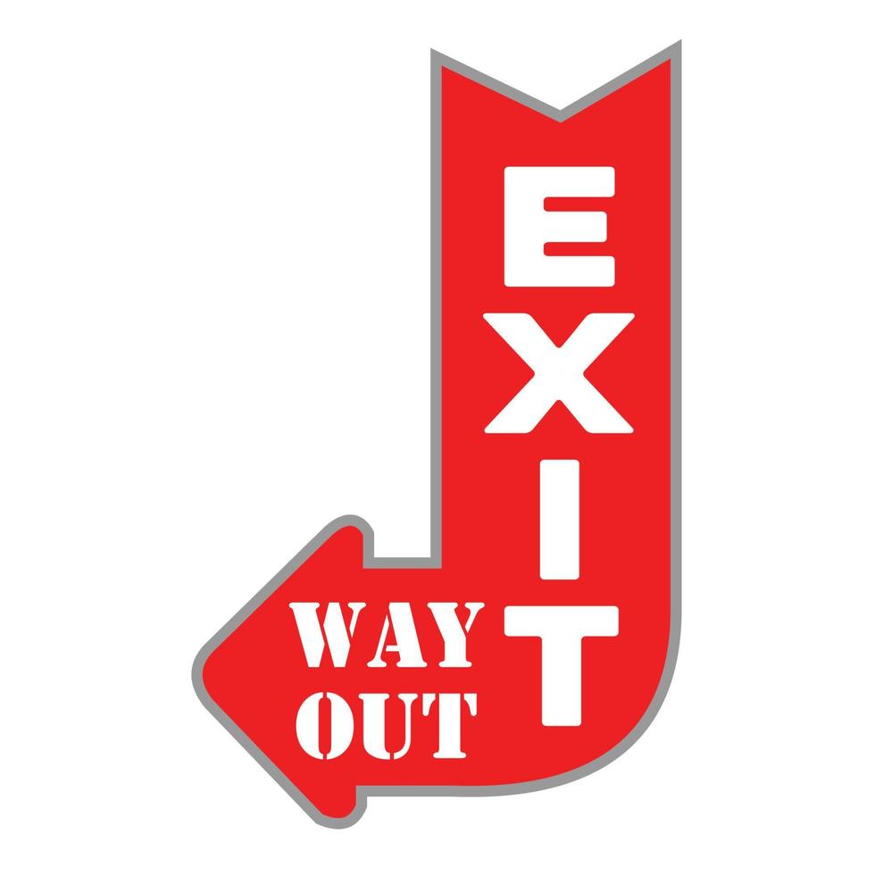 exit way out arrow signal vector