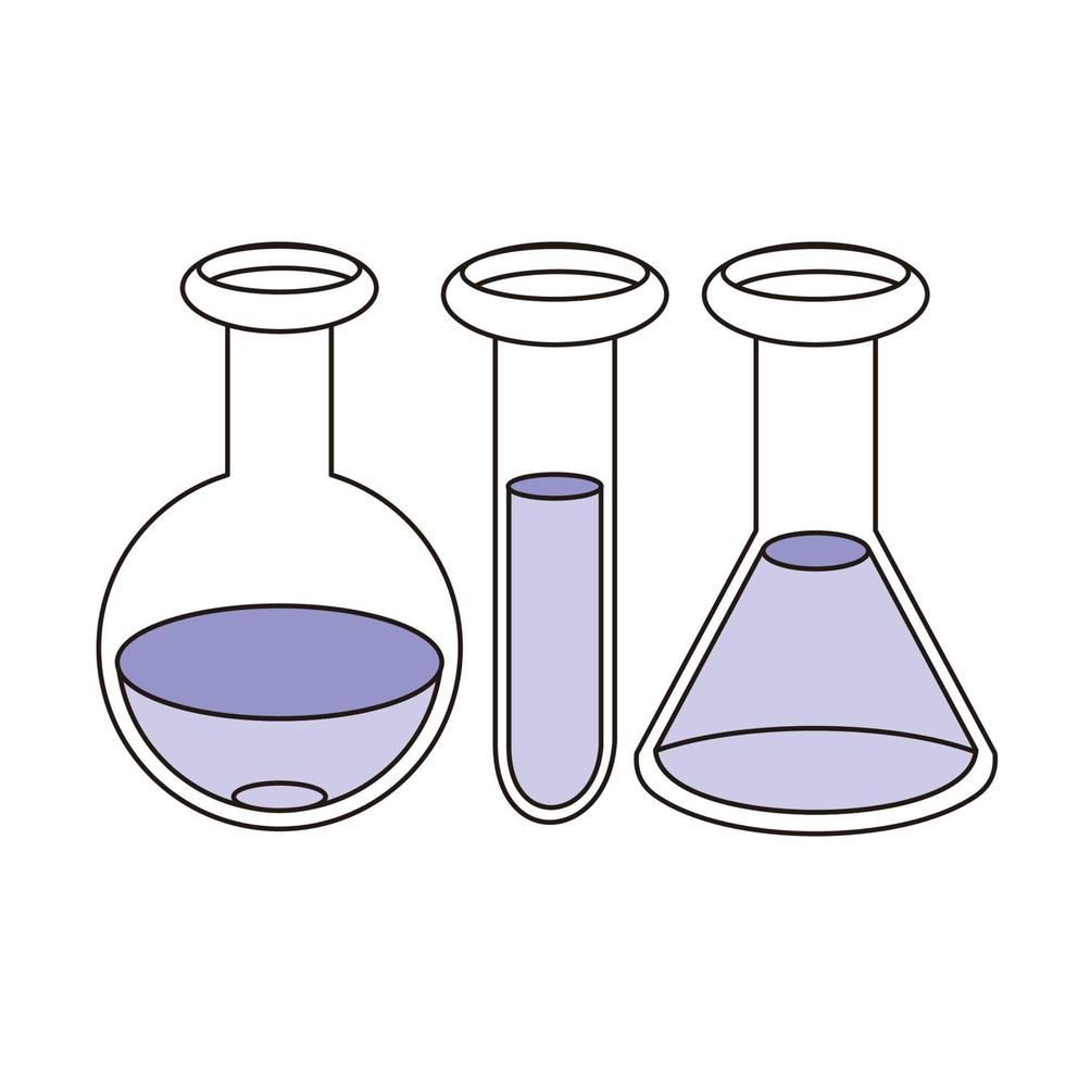 diseño de vector de conjunto de laboratorio de vidrio